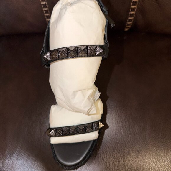 Christian Louboutin 110mm Pyraclou Metallic Spike Wedge Sandals - Size 38 - Picture 3 of 12